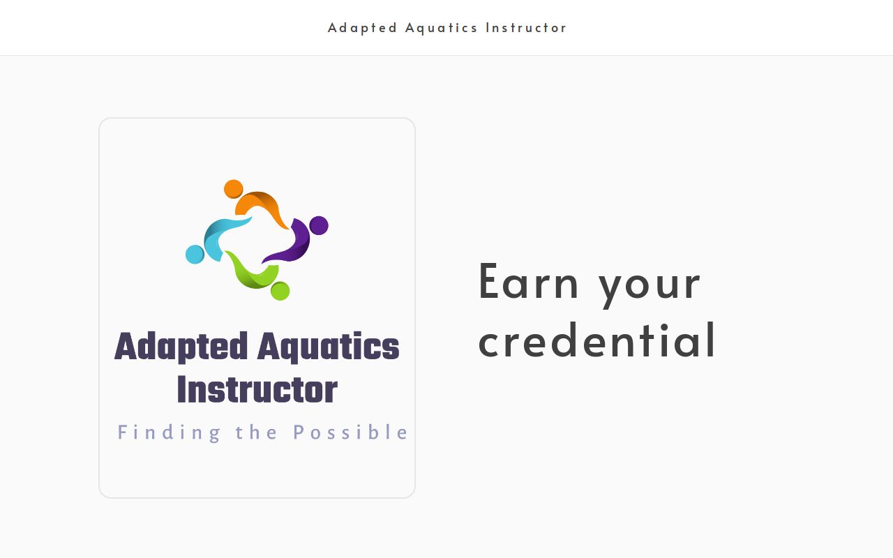 Adapted Aquatics Instructor Credential Adapted Aquatics Instructor Credential